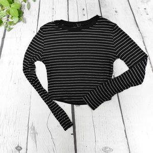 Forever 21 Women's Stripped Long Sleeve Top Size Small